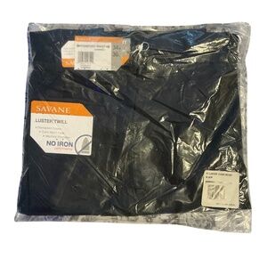 Men's Savane Luster Twill Pants, Black, Size 34/30